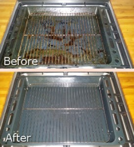 After and Before Cleaning of the Grill